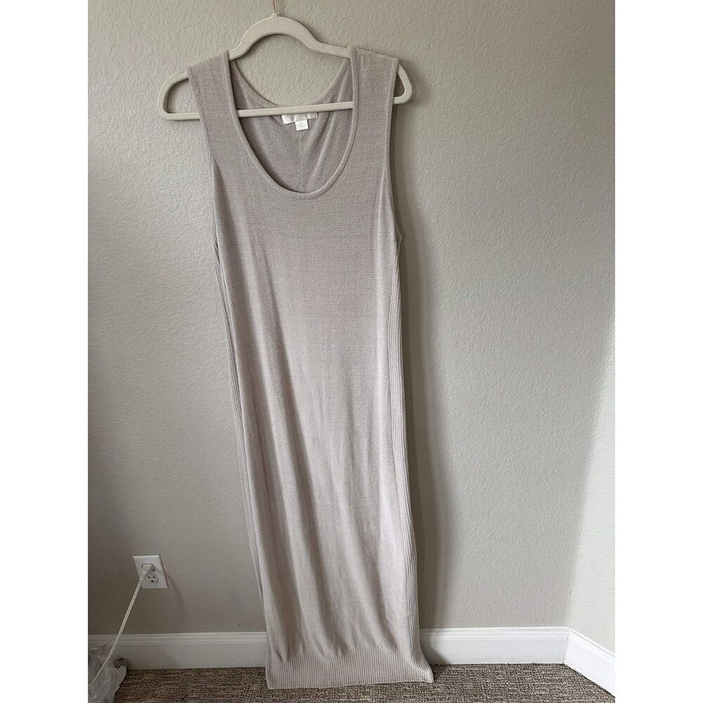 Barefoot Dreams CozyChic Ultra Lite Tank Maxi Dress Cream Size Large Cozy Resort - Picture 2 of 7